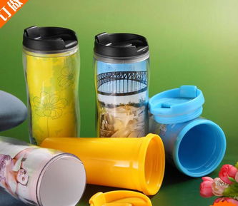 雙層廣告杯廠家直銷 220克重插卡紙塑料杯，定制您的專屬?gòu)V告載體